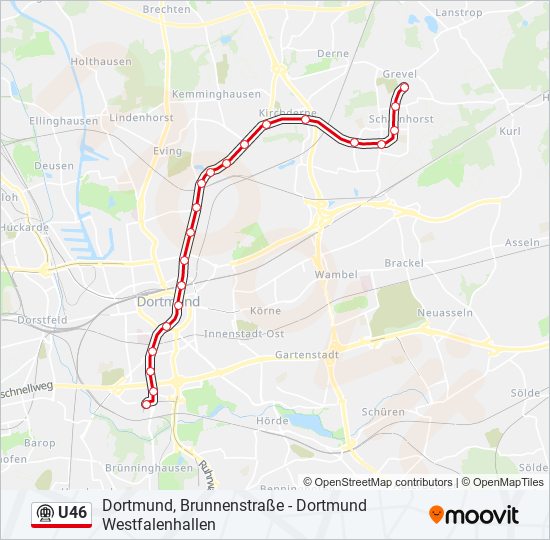 U-Bahnlinie U46 Karte