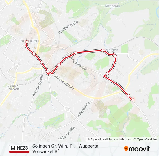 NE23 Bus Line Map