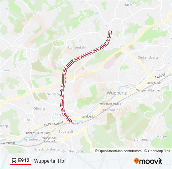 E912 bus Line Map