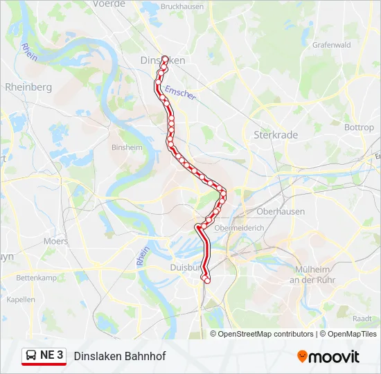 NE 3 Bus Line Map