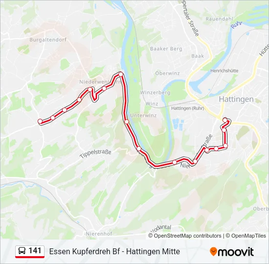 141 Bus Line Map