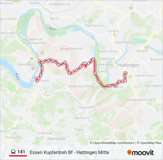 141 Bus Line Map