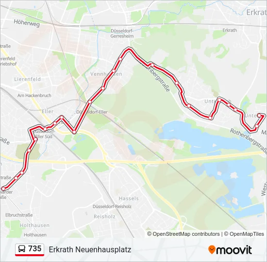 735 Bus Line Map
