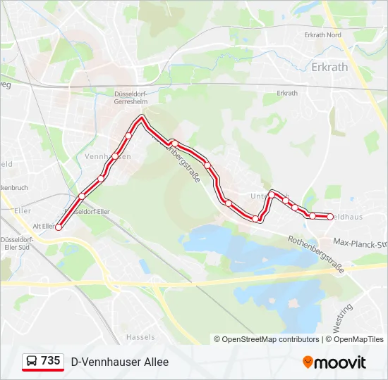 735 Bus Line Map