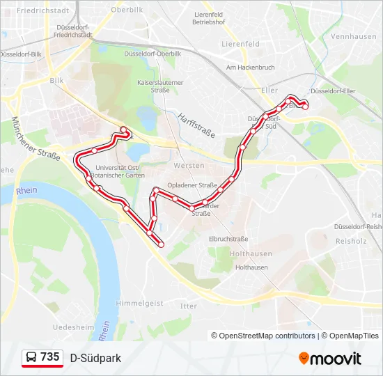 735 Bus Line Map