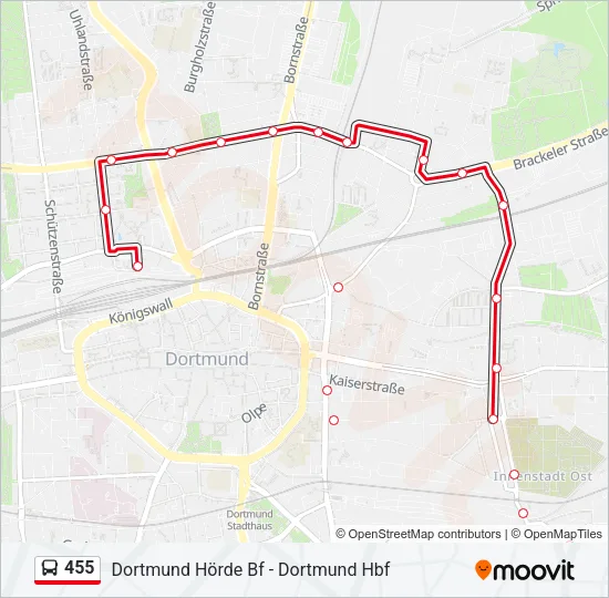 455 Bus Line Map