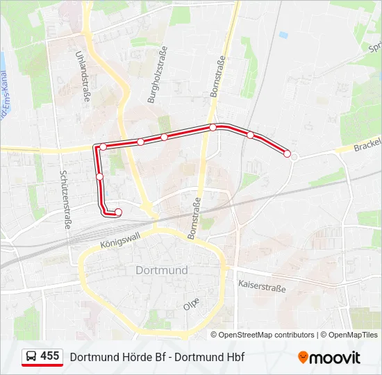 455 Bus Line Map