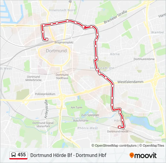 455 Bus Line Map