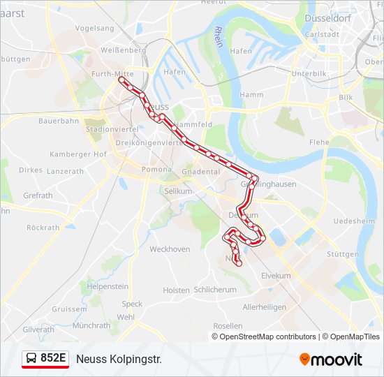 852E bus Line Map