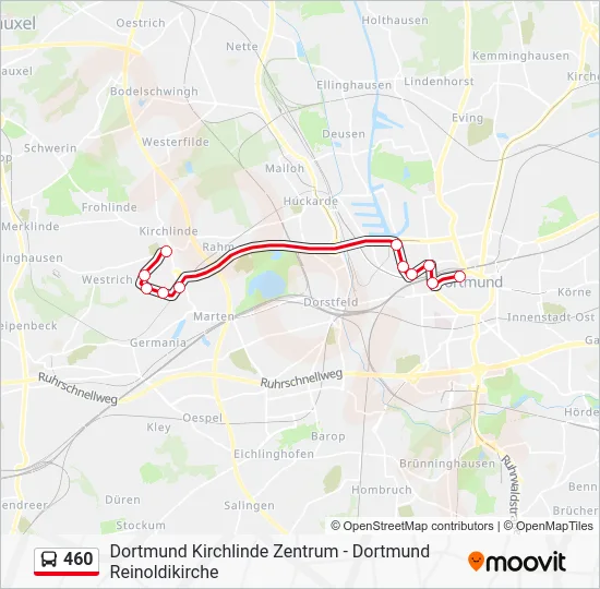 Автобус 460: карта маршрута