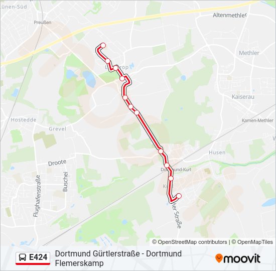 E424 Bus Line Map
