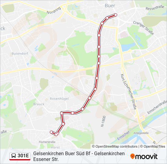 301E Bus Line Map