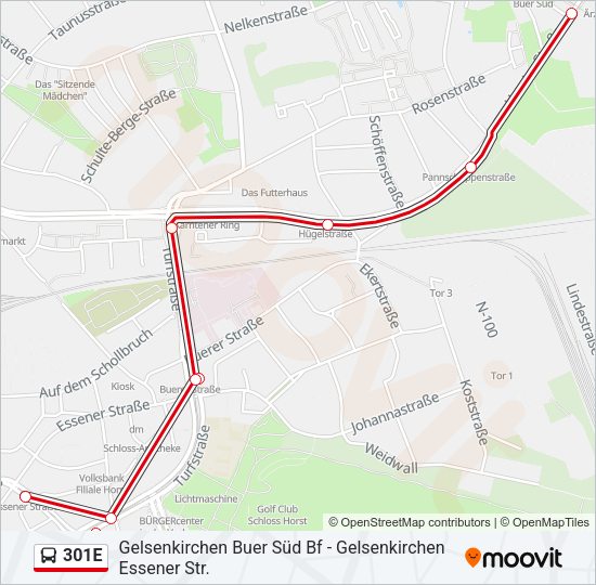 301E Bus Line Map
