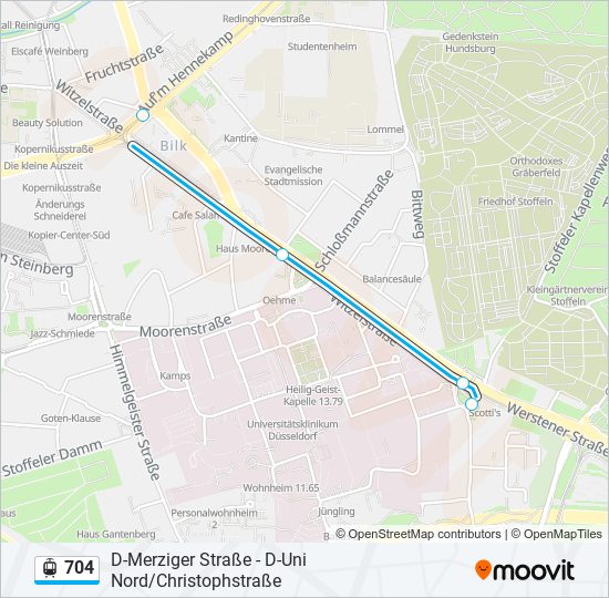 704 light rail Line Map