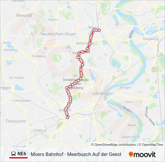 Buslinie NE6 Karte
