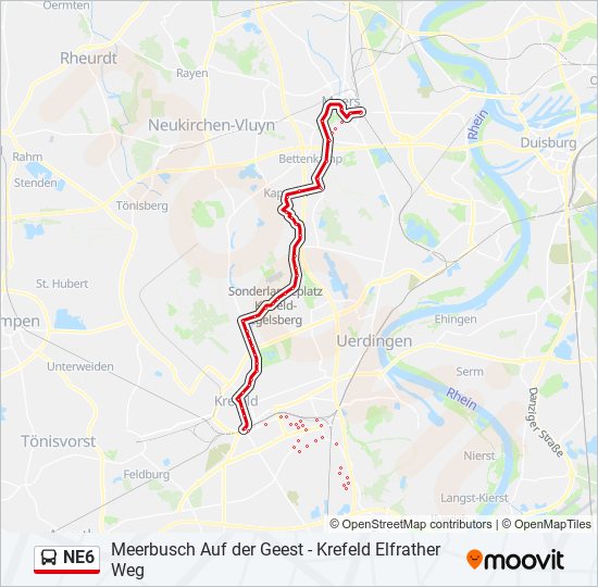 NE6 bus Line Map