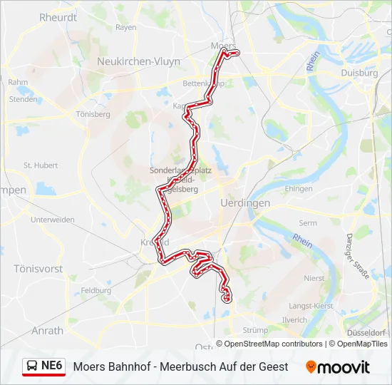Buslinie NE6 Karte