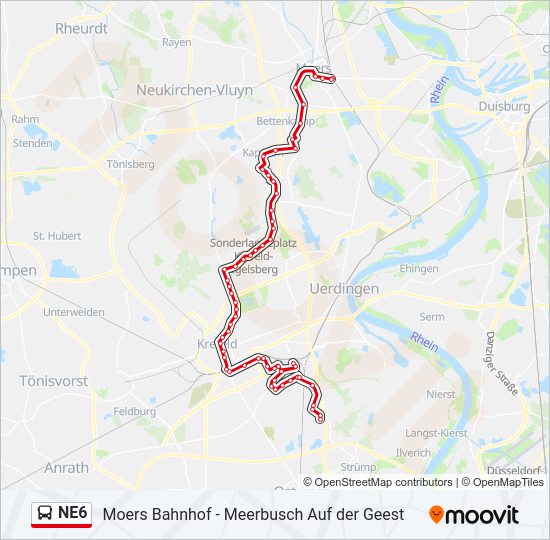 NE6 bus Line Map