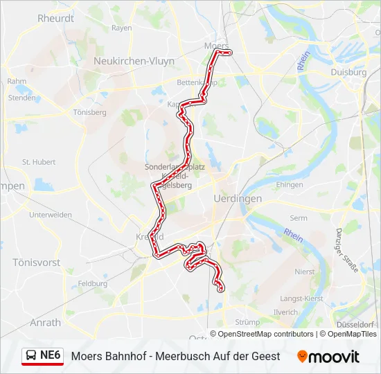Buslinie NE6 Karte
