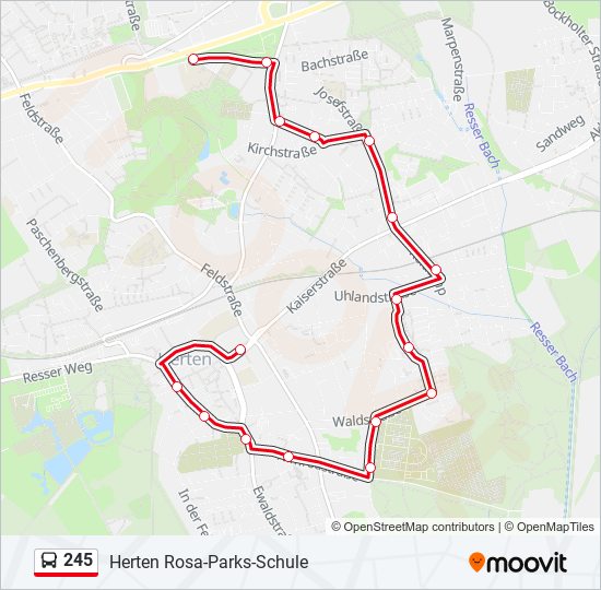 245 bus Line Map