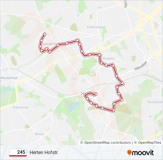 245 bus Line Map