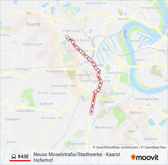 843E Bus Line Map