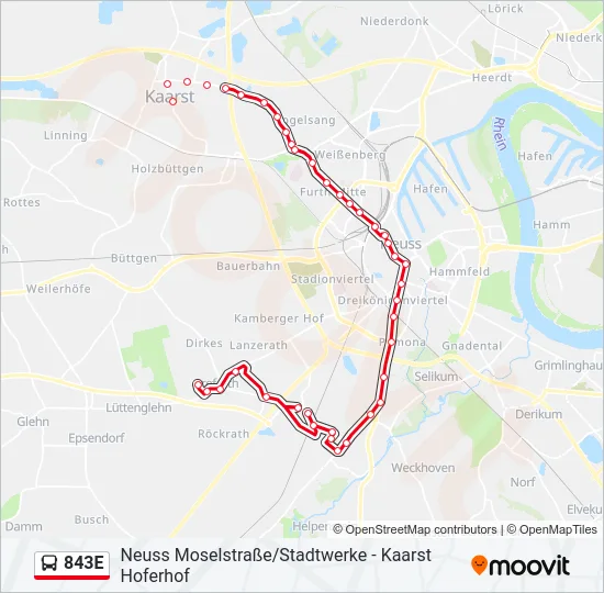 843E Bus Line Map