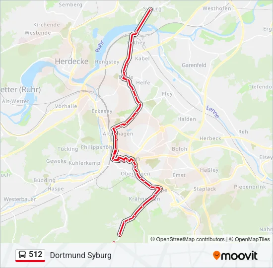 512 Bus Line Map