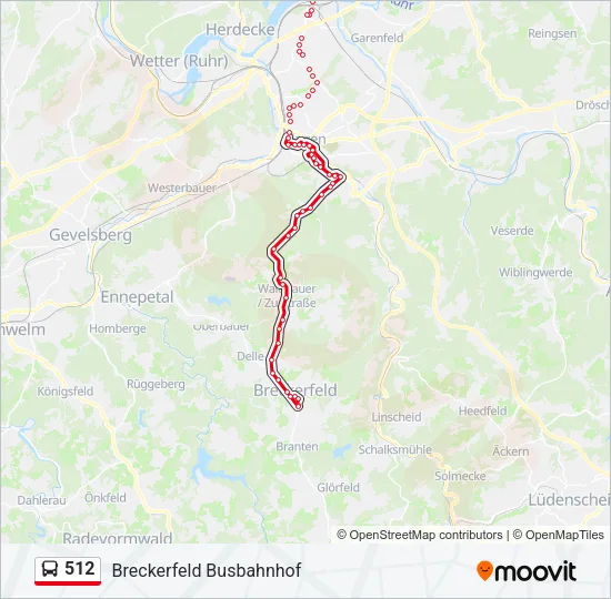 512 Bus Line Map