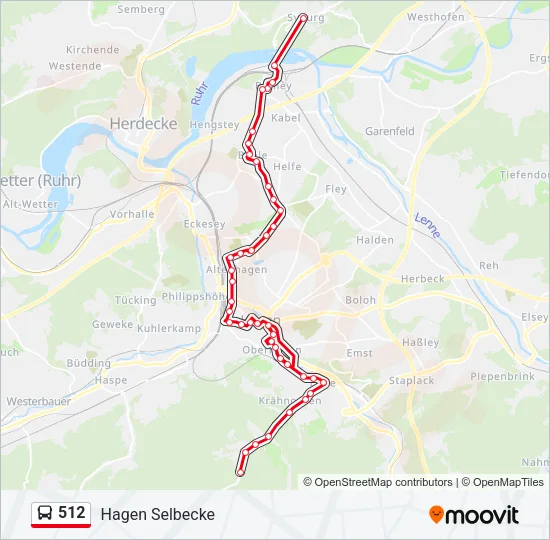 512 Bus Line Map