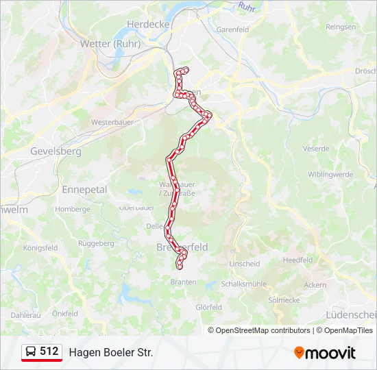 512 Bus Line Map