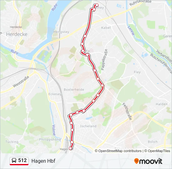 512 Bus Line Map