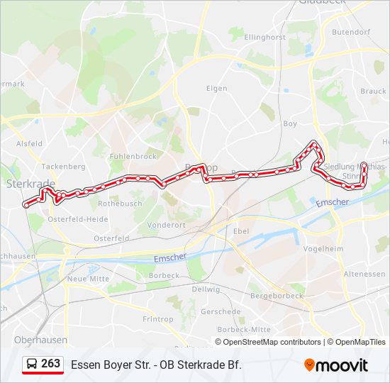 263 bus Line Map