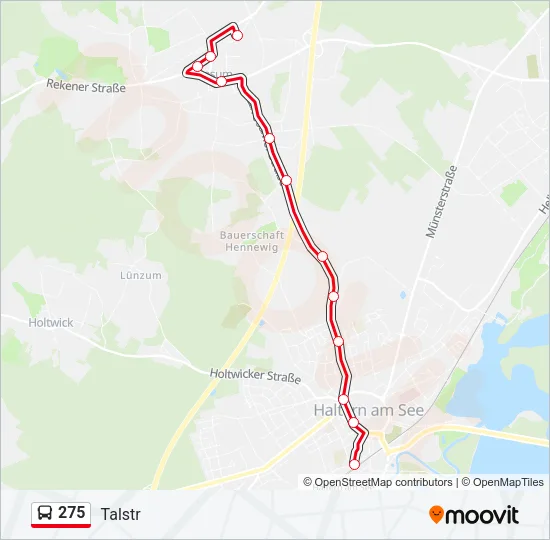 275 Bus Line Map