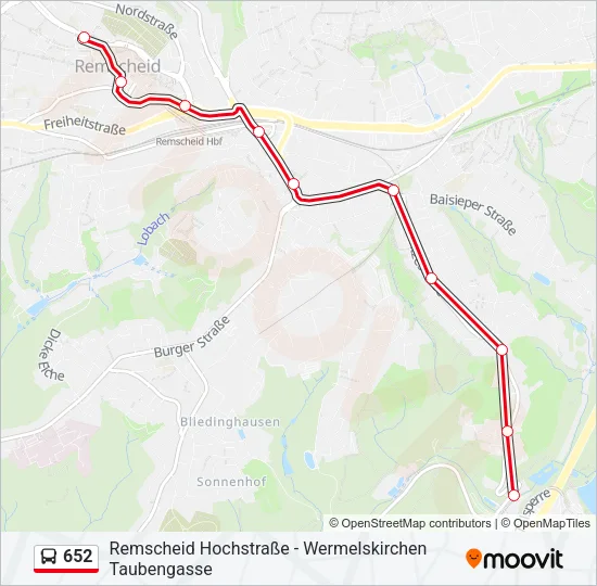 652 Bus Line Map