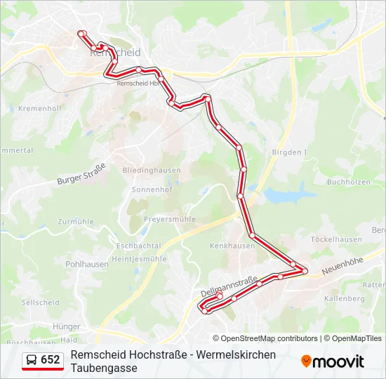 652 Bus Line Map