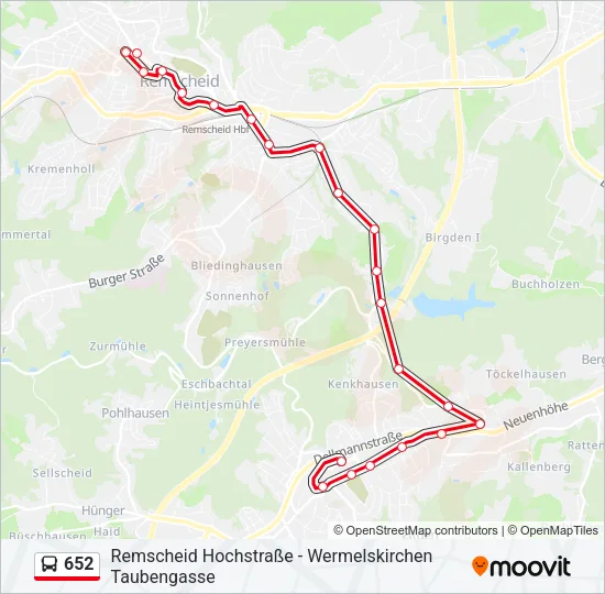 652 Bus Line Map