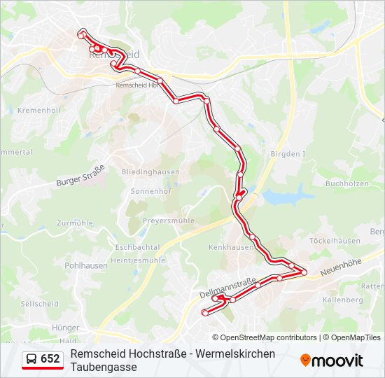 652 bus Line Map