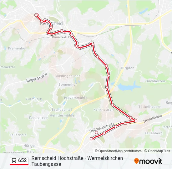 652 Bus Line Map
