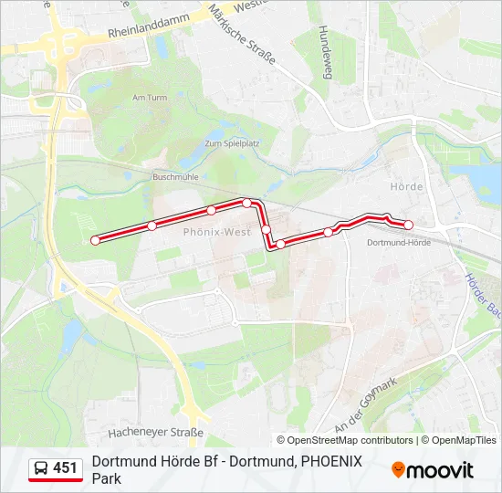 451 Bus Line Map