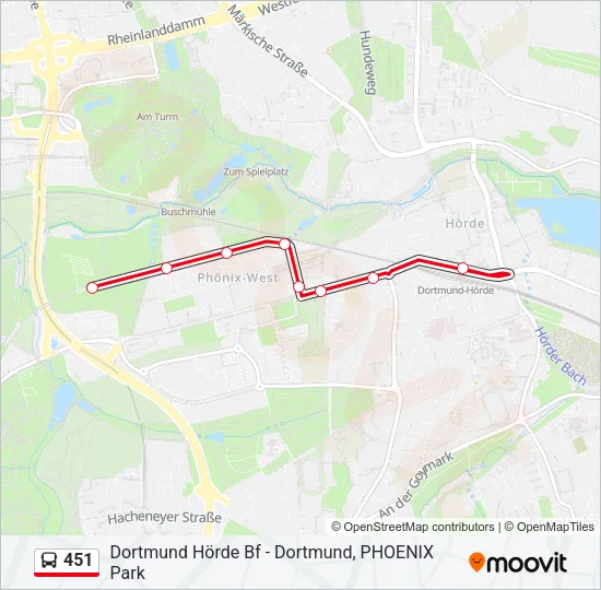451 Bus Line Map