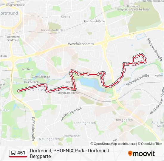 Автобус 451: карта маршрута