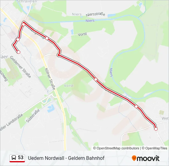 53 Bus Line Map