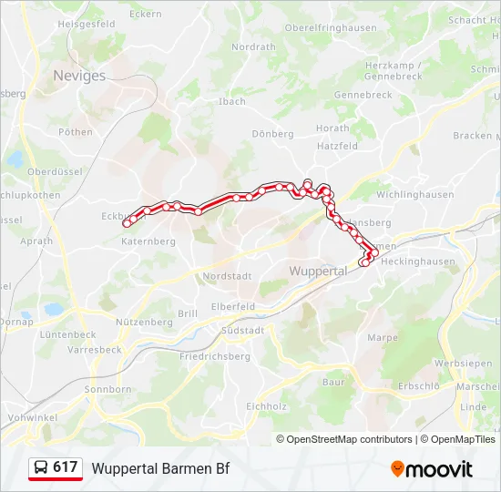 617 Bus Line Map