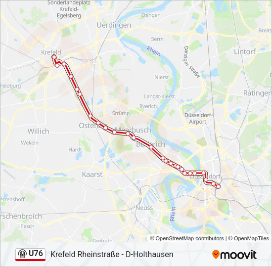 Метро U76: карта маршрута