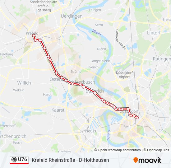 Метро U76: карта маршрута