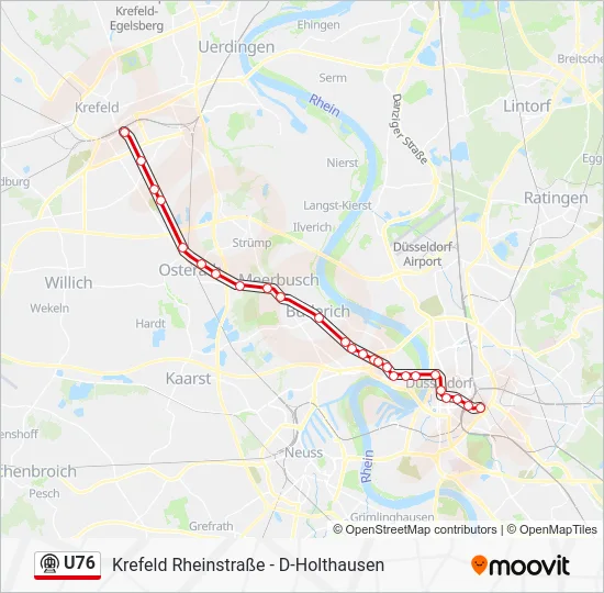 Метро U76: карта маршрута