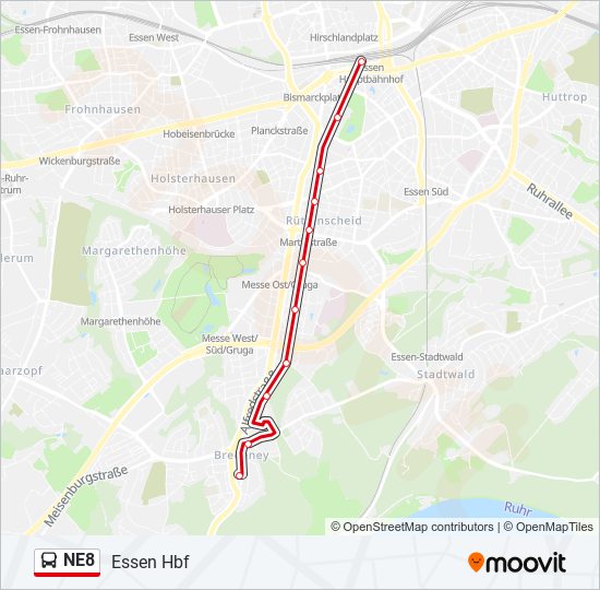 NE8 bus Line Map