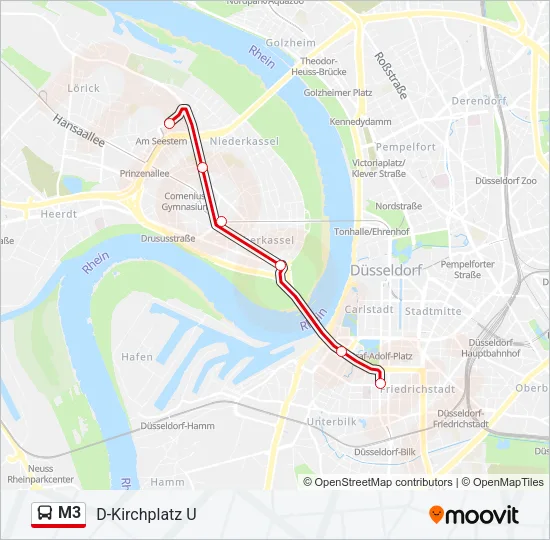 M3 Bus Line Map