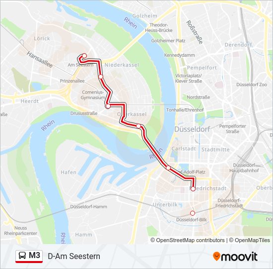 M3 bus Line Map